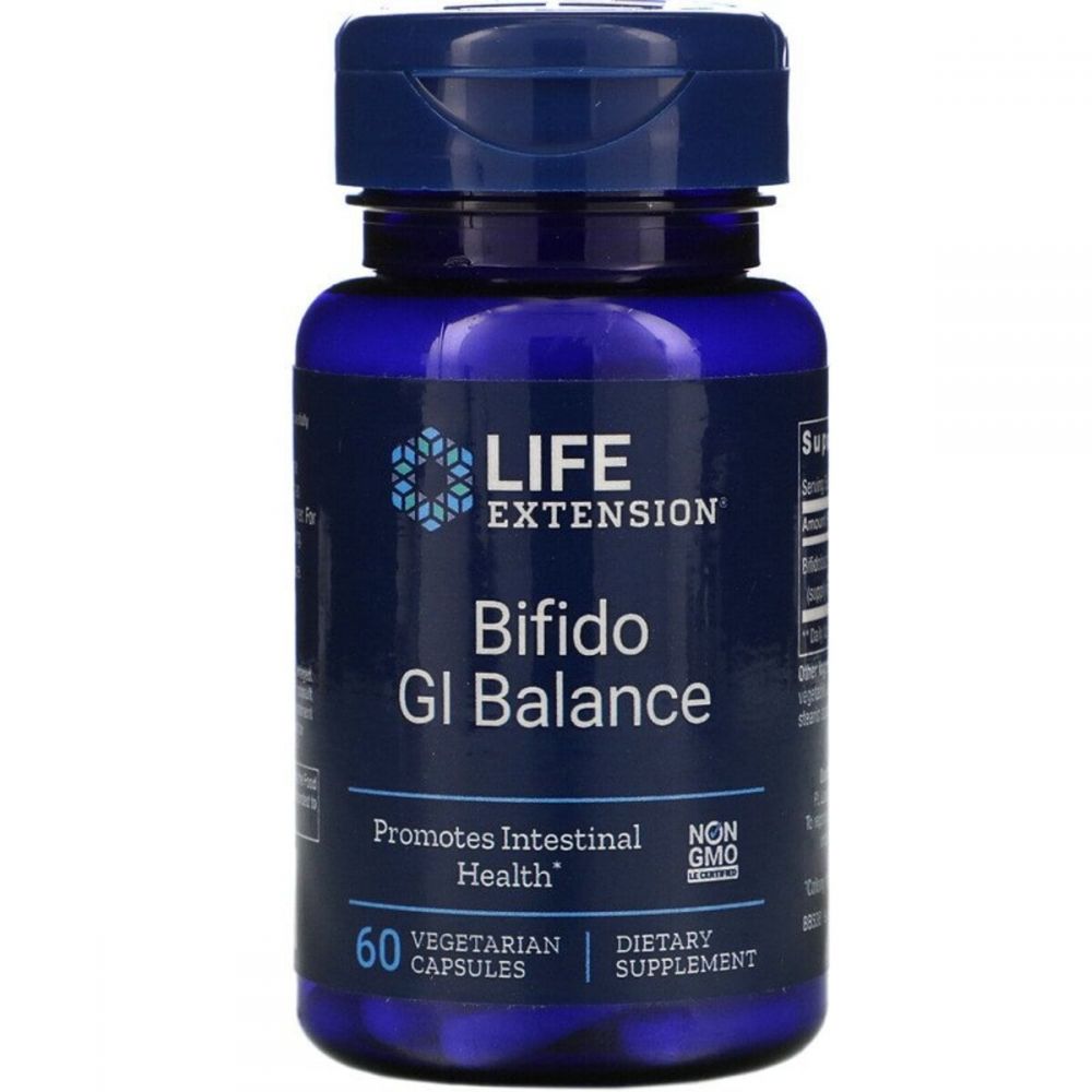 Пробіотики, Bifido GI Balance, Life Extension, 60 вегетаріанських капсул