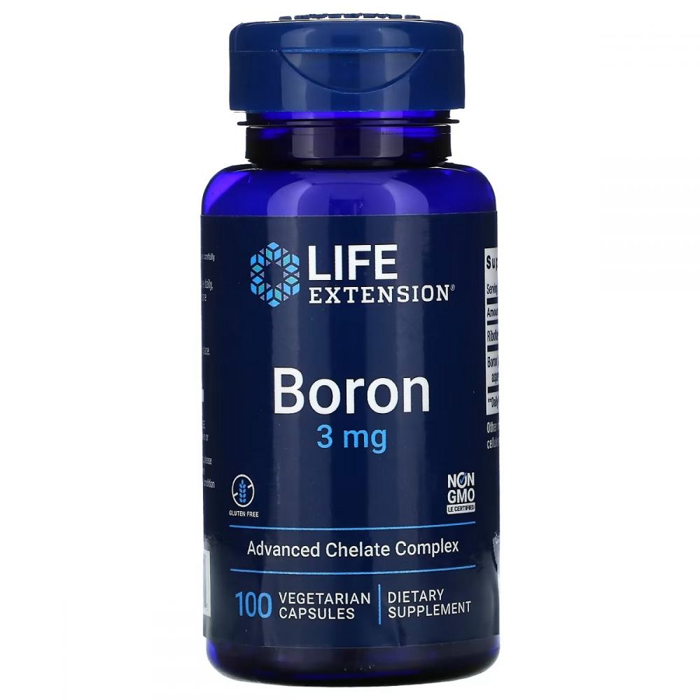 Бор, 3 мг, Boron, Life Extension, 100 вегетаріанських капсул