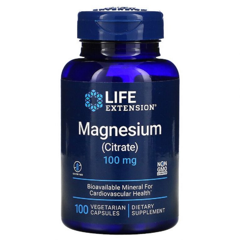 Цитрат Магнію, Magnesium (Citrate), Life Extension, 100 мг, 100 капсул