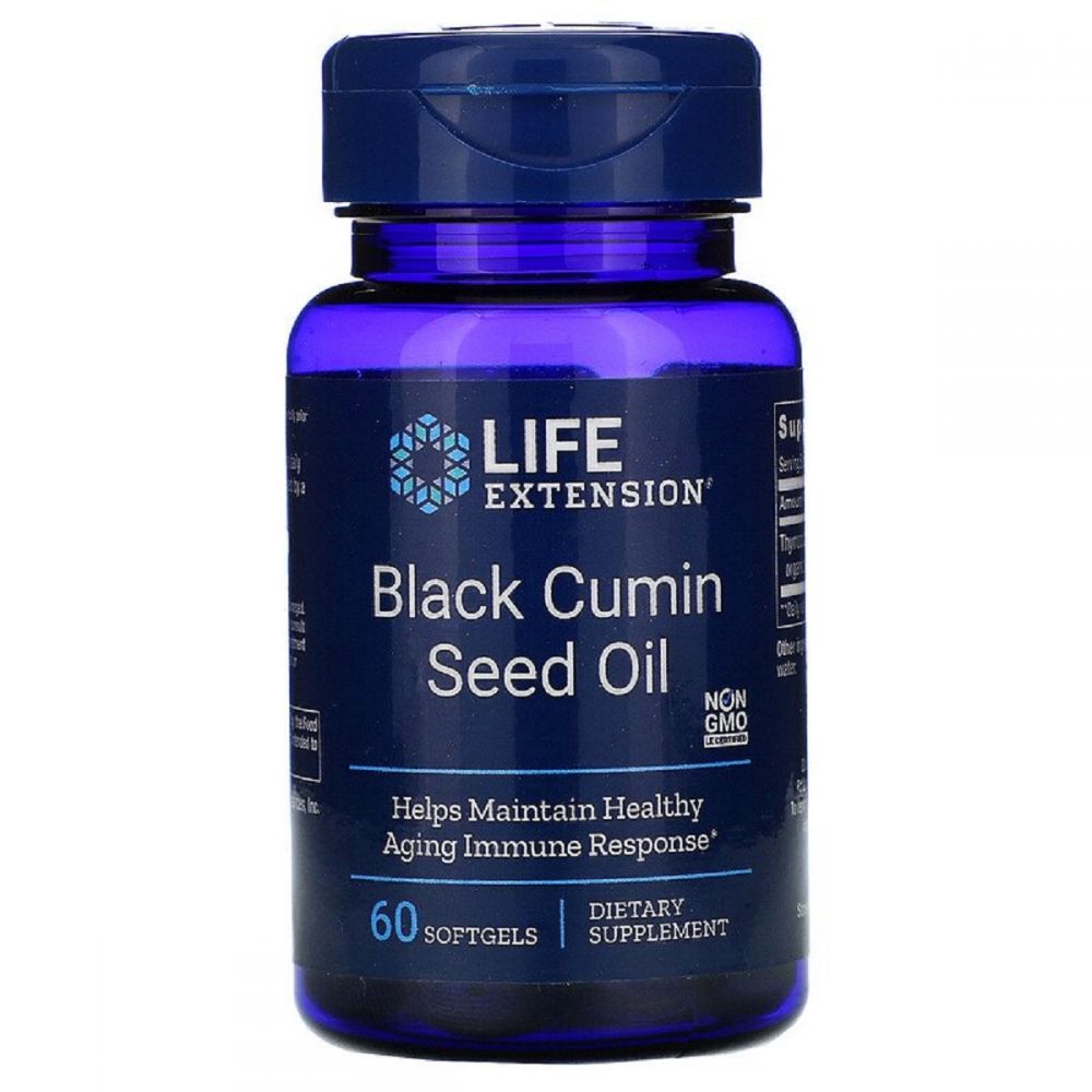 Масло насіння чорного кмину, Black Cumin Seed Oil, Life Extension, 60 капсул