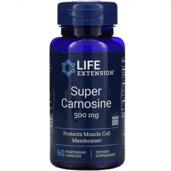 Супер Карнозин, Super Carnosine, Life Extension, 500 мг, 60 вегетаріанських капсул