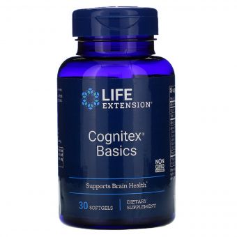 Поддержка памяти и когнитивной функции, Cognitex Basics, Life Extension, 30 гелевых таблеток