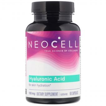 Гіалуронова кислота, Hyaluronic Acid, 100 мг, Neocell, 60 капсул