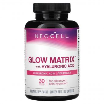 Вітамінний комплекс для зволоження шкіри, з гіалуронової кислотою і керамідами, Neocell, Glow Matrix, 90 капсул
