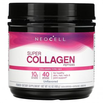 Пептиди Супер колагену, 10 гр, Тип 1&3, Super Collagen Peptides Powder, NeoCell, 400 гр