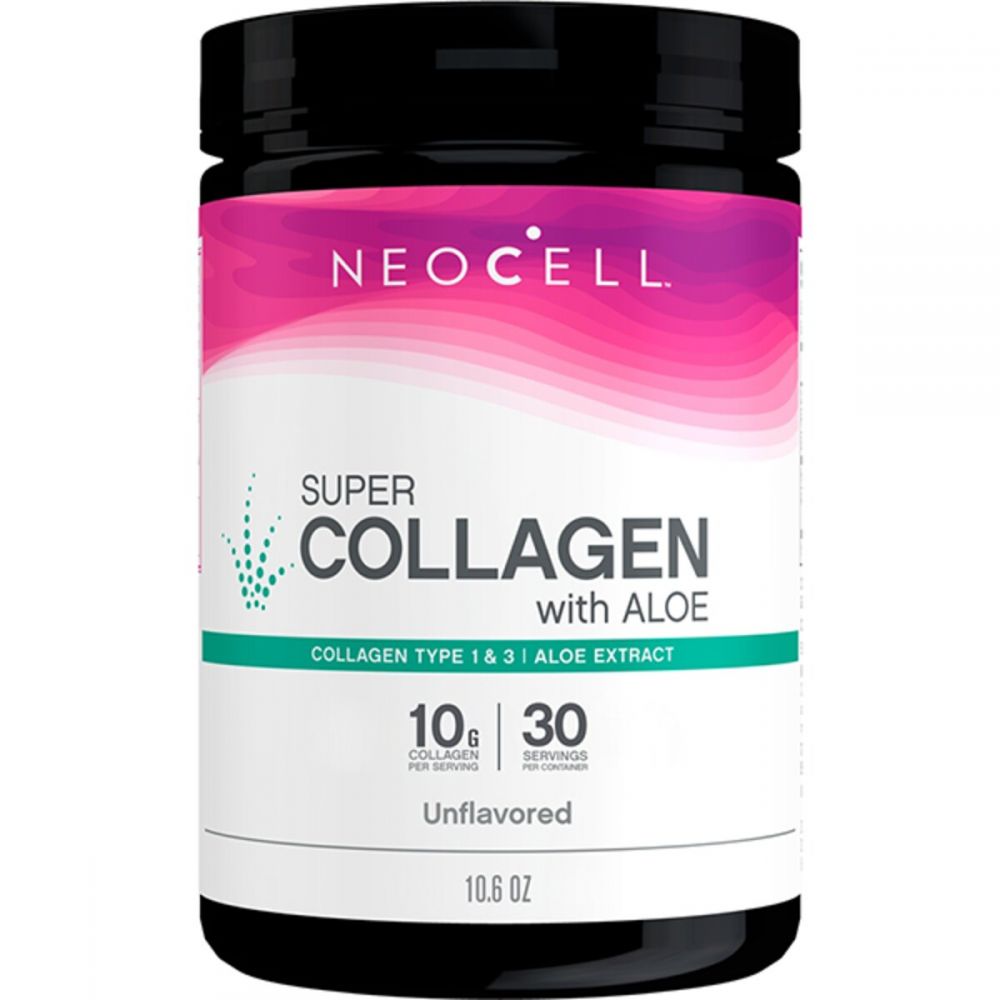 Супер колаген з алое, Тип 1&3, Super Collagen Powder With Aloe, NeoCell, 284 гр (10,6 унцій)