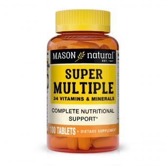 Натуральний Комплекс Супер Мультивітаміни та мінерали, Super Multiple 34 Vitamins and Minerals, Mason Natural, 100 таблеток