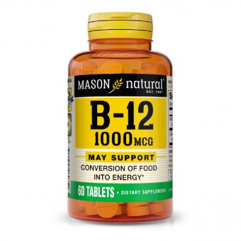 Вітамін B12 1000 мкг, Vitamin B12, Mason Natural, 60 таблеток