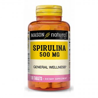 Спіруліна 500 мг, Spirulina, Mason Natural, 100 таблеток
