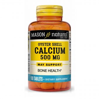 Кальцій з мушлі устриці 500 мг, Calcium 500 mg Oyster Shell, Mason Natural, 100 таблеток