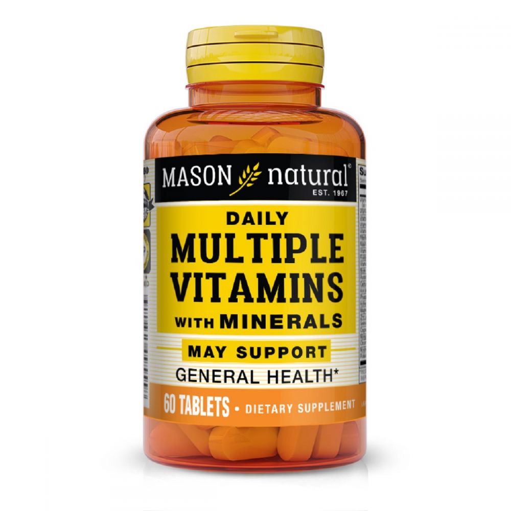 Мультивітаміни та мінерали на кожен день, Daily Multiple Vitamins With Minerals, Mason Natural, 60 таблеток