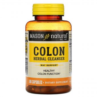 Трав&apos;яна очищуюча суміш для кишківника, Colon Herbal Cleanser, Mason Natural, 100 капсул
