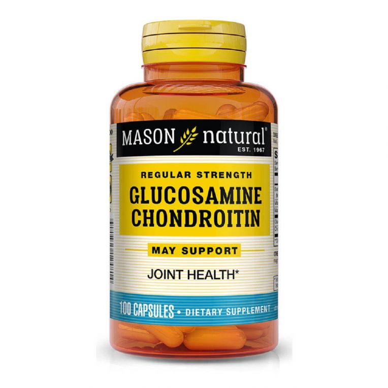 Глюкозамін та Хондроїтин, Glucosamine Chondroitin Regular Strength, Mason Natural, 100 капсул
