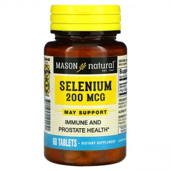 Селен 200 мкг, Selenium, Mason Natural, 60 таблеток