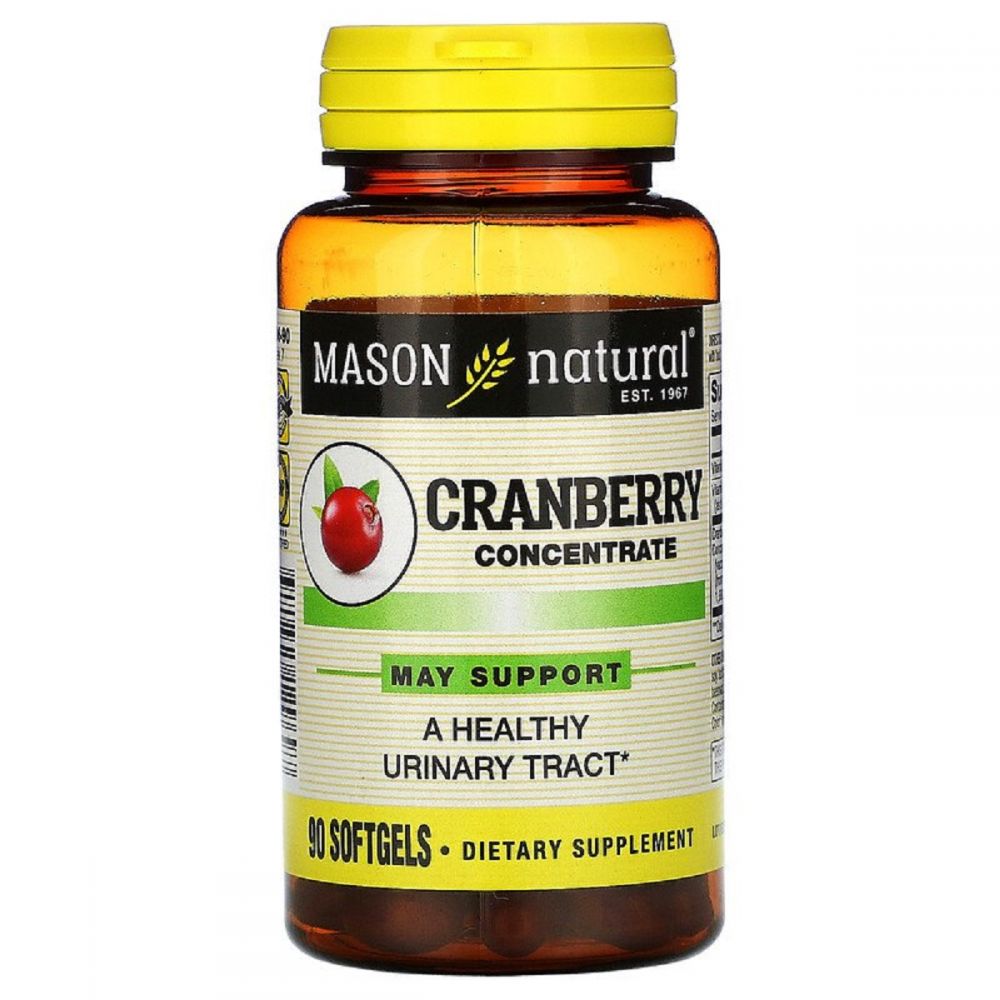 Журавлинний концентрат, Cranberry Concentrate, Mason Natural, 90 гелевих капсул