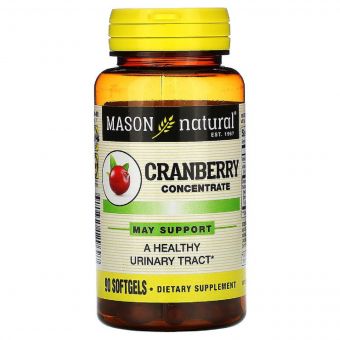 Журавлинний концентрат, Cranberry Concentrate, Mason Natural, 90 гелевих капсул