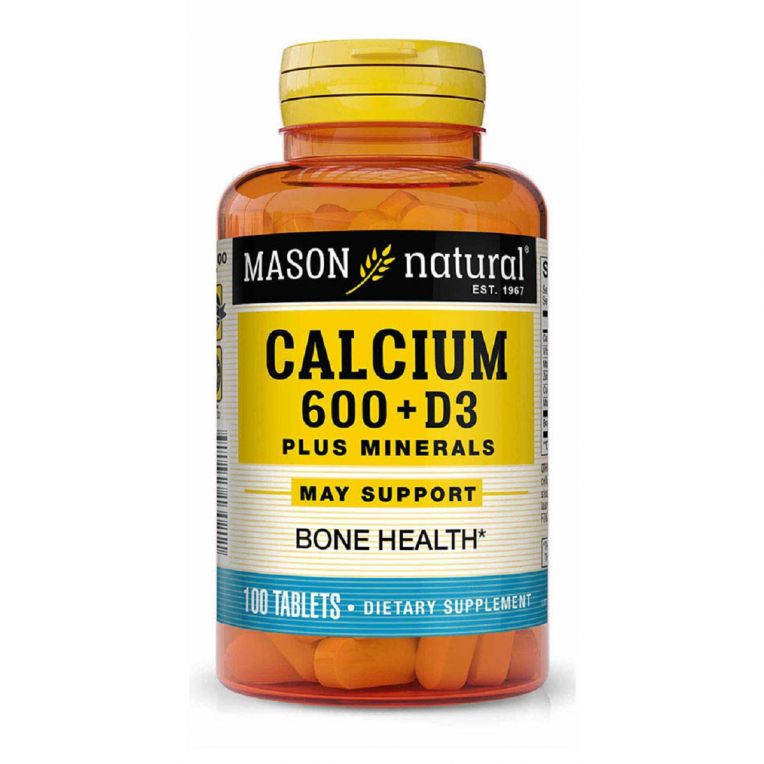 Кальцій 600 мг + вітамін D3 з мінералами, Calcium 600 mg + Vitamin D3 Plus Minerals, Mason Natural, 100 таблеток