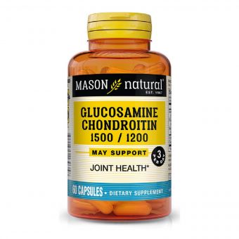 Глюкозамін та Хондроїтин 1500/1200, Glucosamine Chondroitin, Mason Natural, 60 капсул