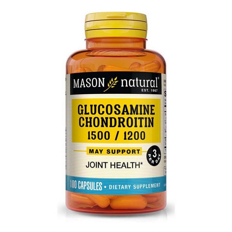 Глюкозамін та Хондроїтин 1500/1200, Glucosamine Chondroitin, Mason Natural, 180 капсул