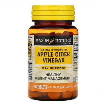 Яблучний оцет, Extra Strength Apple Cider Vinegar, Mason Natural, 100 таблеток
