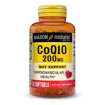 Коензим Q10 200 мг, Co Q10, Mason Natural, 30 гелевих капсул