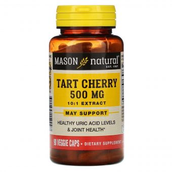 Вишневий Екстракт 500 мг, Tart Cherry, Mason Natural, 90 вегетаріанських капсул