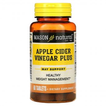 Яблучний оцет +, Apple Cider Vinegar Plus, Mason Natural, 60 таблеток