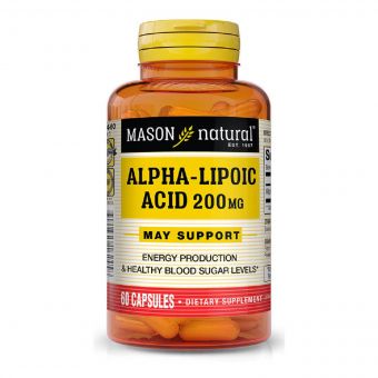 Альфа-ліпоєва кислота 200 мг, Alpha Lipoic Acid, Mason Natural, 60 капсул