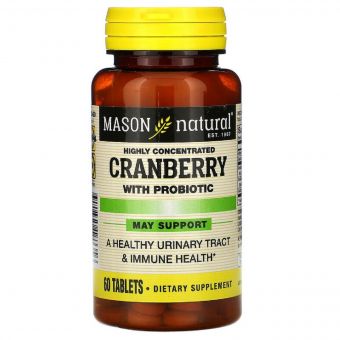 Журавлина з пробиотиком, Cranberry with Probiotic, Mason Natural, 60 таблеток