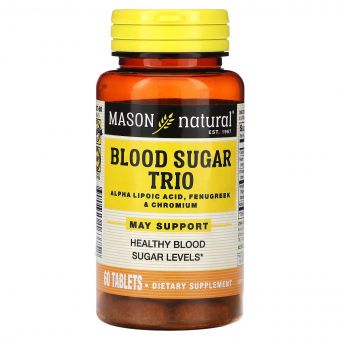 Баланс цукру в крові, Blood Sugar Trio, Mason Natural, 60 таблеток