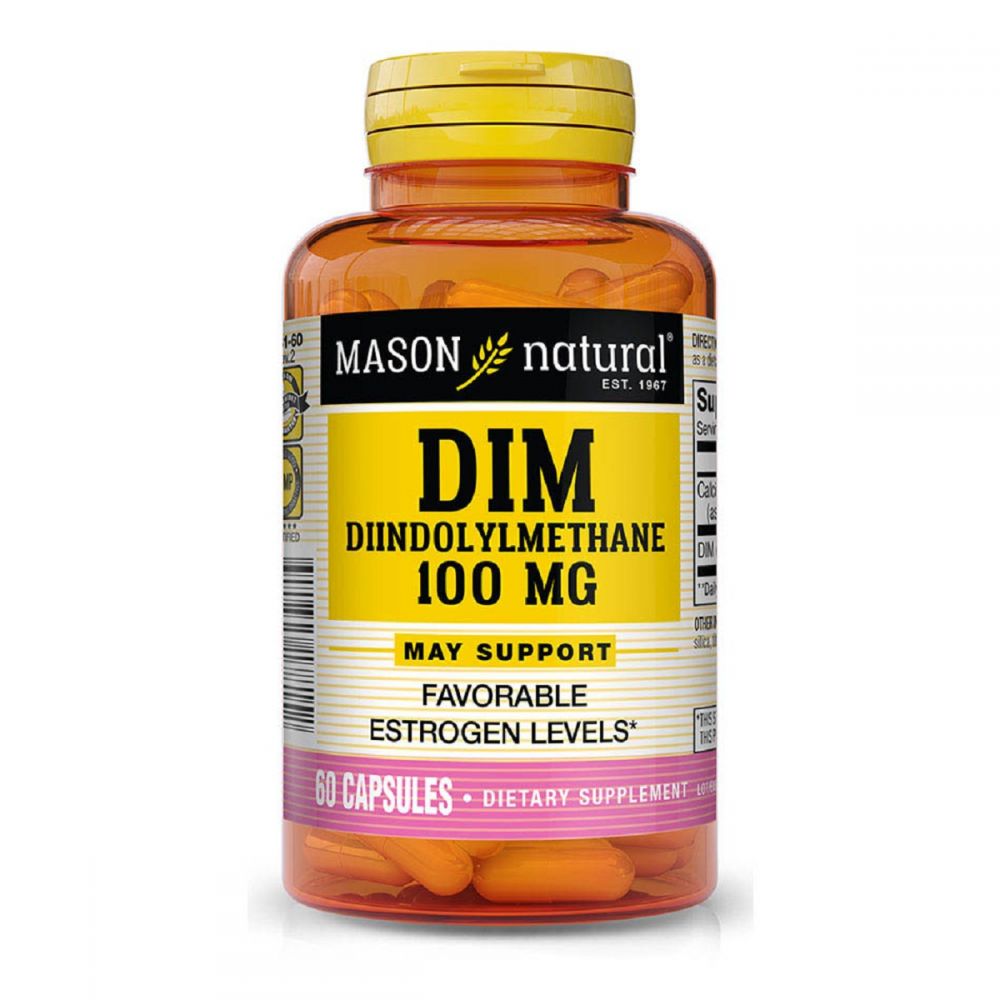 Дііндолілметан 100мг, DIM Diindolylmethane, Mason Natural, 60 капсул