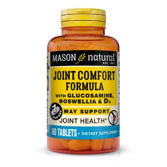 Підтримка суглобів та зв&apos;язок з босвеллією, Joint comfort formula with boswellia & D3, Mason Natural, 60 таблеток