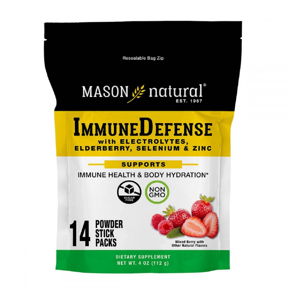 Імунний захист, смак ягід, Immune Defense, Mason Natural, 14 стиків по 8 гр