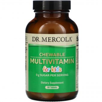Мультивітаміни для дітей, Chewable Multivitamin for Kids, Dr. Mercola, 60 жувальних таблеток