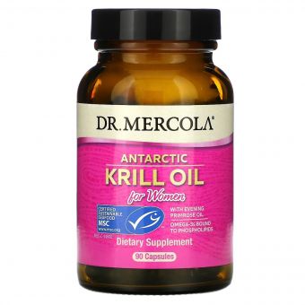 Масло антарктичного крилю для жінок, Antarctic Krill Oil for Women, Dr. Mercola, 90 капсул
