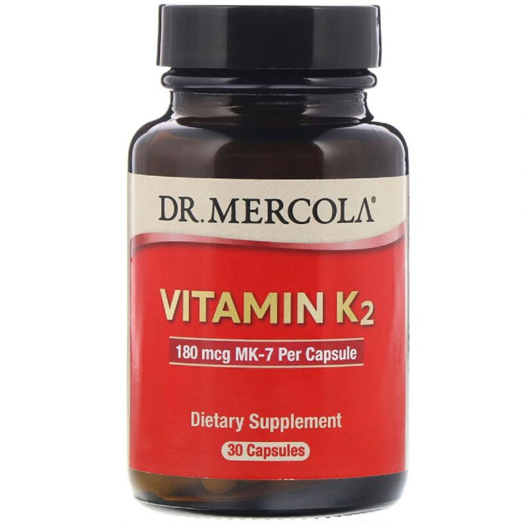 Вітамін K2, 180 мкг, Vitamin K2, Dr. Mercola, 30 капсул