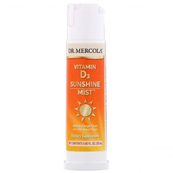 Вітамін D3, спрей з апельсиновим смаком, Vitamin D3 Spray Sunshine Mist, Dr. Mercola, 25 мл (0,85 рідких унції)