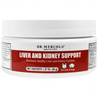 Підтримка печінки та нирок для домашніх тварин, Liver and Kidney Support for Pets, Dr. Mercola, 39 гр (39,3 унції)