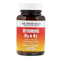 Вітаміни D3 і K2, Vitamins D3 & K2, Dr. Mercola, 30 капсул