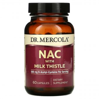 NAC із розторопшою, 500 мг, NAC with Milk Thistle, Dr. Mercola, 60 капсул