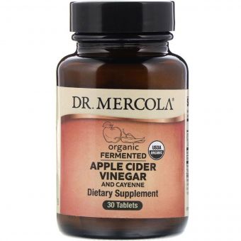 Органічний ферментований Яблучний оцет і Кайенский перець, Organic Fermented Apple Cider Vinegar and Cayenne, Dr. Mercola, 30 таблеток