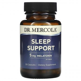 Підтримка сну з Мелатоніном, 5 мг, Sleep Support, Dr. Mercola, 30 капсул