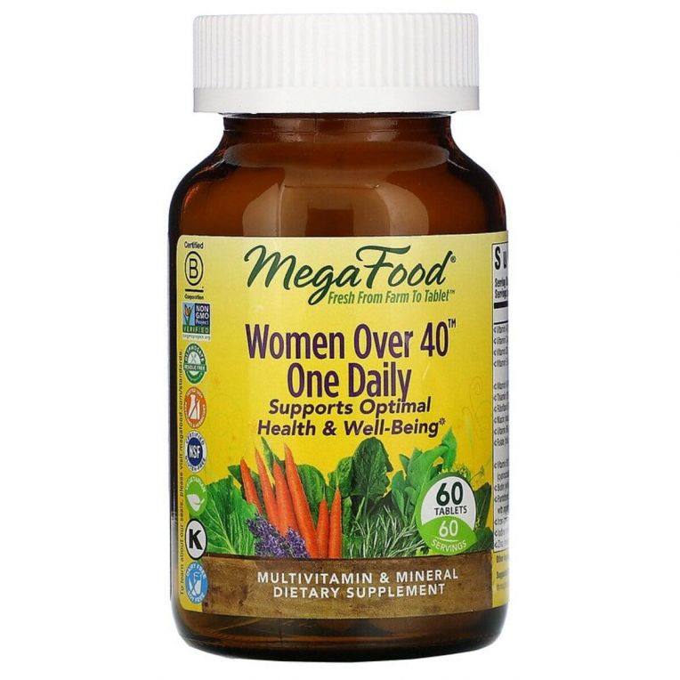 Мультивітаміни для жінок 40+, Women Over 40 One Daily, MegaFood, 60 таблеток