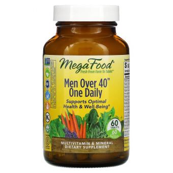 Мультивітаміни Для Чоловіків 40+, Men’s One Daily, MegaFood, 60 Таблеток
