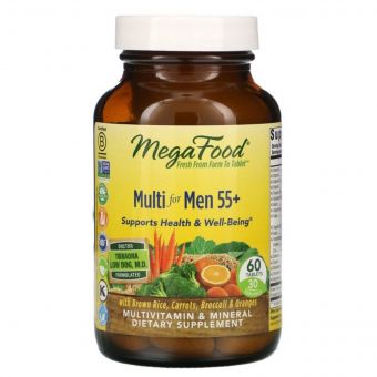 Мультивітаміни для чоловіків 55+, Multi for Men 55+, MegaFood, 60 таблеток