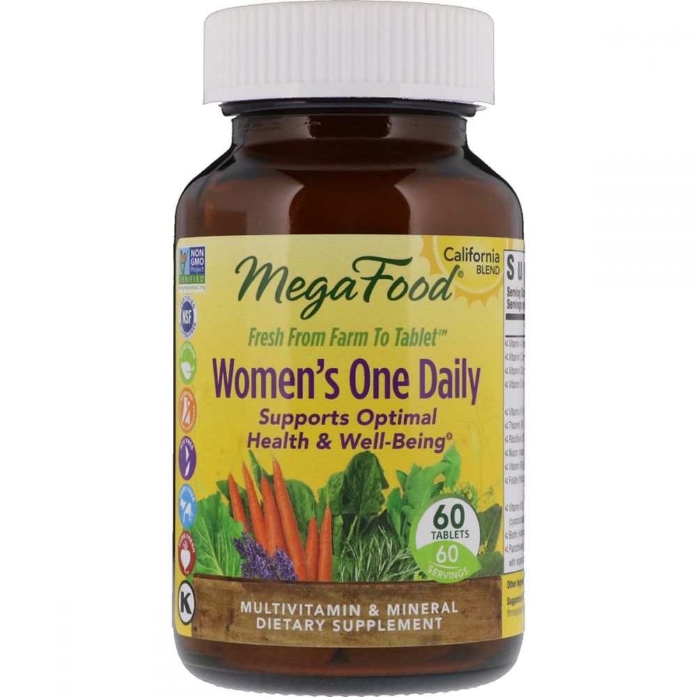 Мультивітаміни для жінок, Women's One Daily, California Blend, MegaFood, 60 таблеток