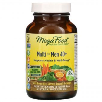 Мультивітаміни для чоловіків 40+, Multi for Men 40+, MegaFood, 60 таблеток