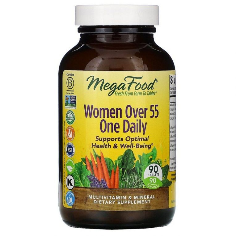 Мультивітаміни для жінок 55+, Women Over 55 One Daily, MegaFood, 90 таблеток