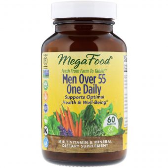 Мультивітаміни для чоловіків 55+, Men Over 55 One Daily, MegaFood, 60 таблеток