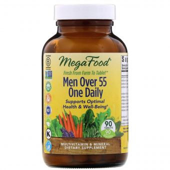 Мультивітаміни для чоловіків 55+, Men Over 55 One Daily, MegaFood, 90 таблеток